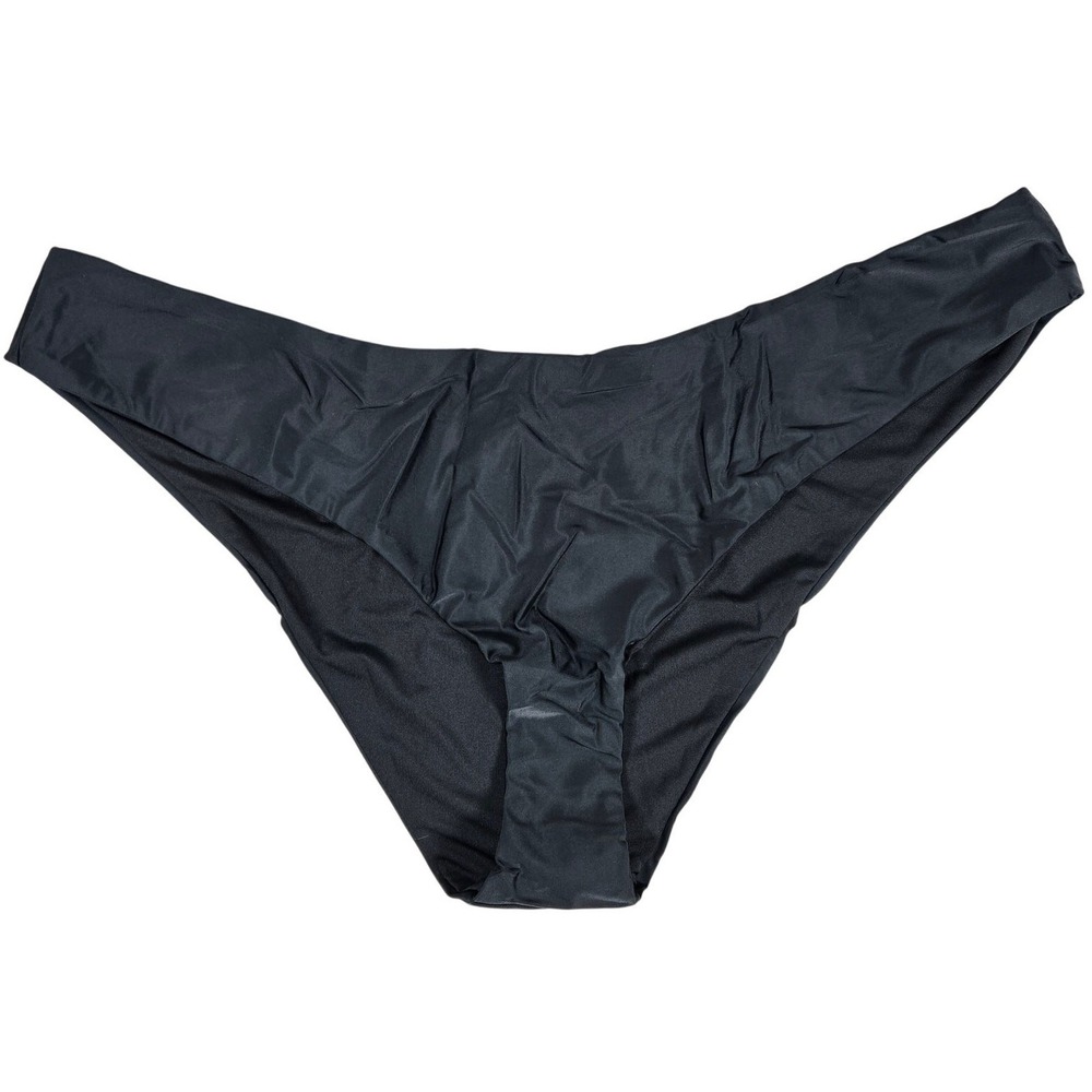 J.‎ Crew Curved-waist cheeky bikini bottom in Black 2X NWT